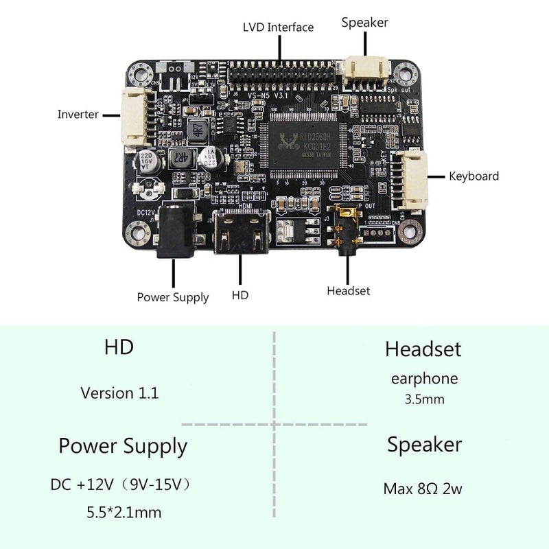 VSDISPLAY 10.4" 10.4 Inch 1024x768 600nit IPS LCD Screen VS104T-004A with Audio LCD Controller Board - Image 2